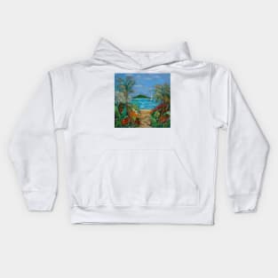 Tropical Sandy Beach Kids Hoodie